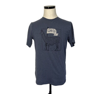 PrAna Cotton T-Shirt Mens Size Small Funny Spanish Llama Casual Hiking Shirt